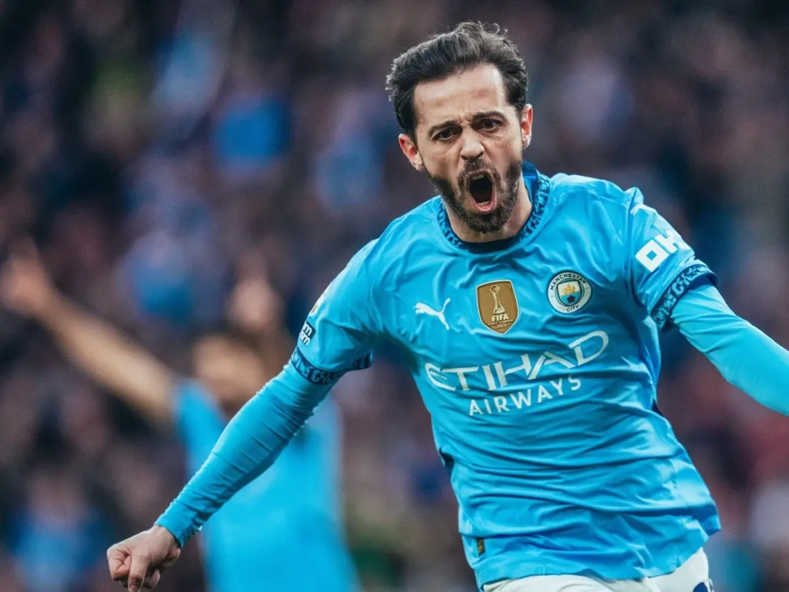 Bernardo Silva celebra su gol