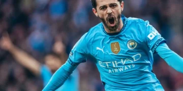 Bernardo Silva celebra su gol