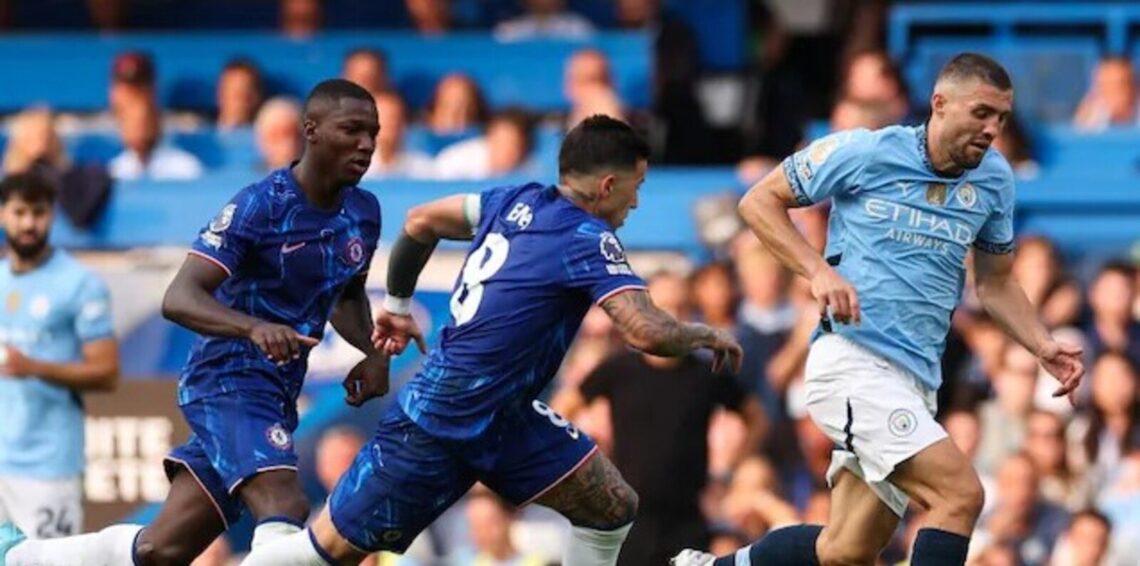 Escena del partido entre Chelsea y Manchester City