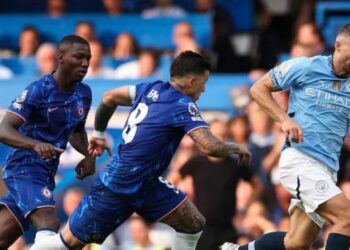 Escena del partido entre Chelsea y Manchester City