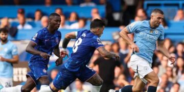 Escena del partido entre Chelsea y Manchester City