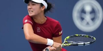 Alexandra Eala durante su partido contra Madison Keys