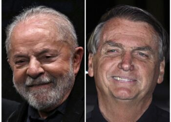 Del lado izquierdo está Luiz Inácio Lula da Silva y Jair Bolsonaro
