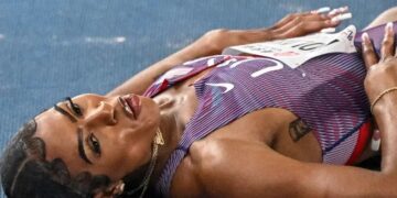 La sudafricana Alexis Holmes que estuvo presente en el Campeonato Mundial de Atletismo