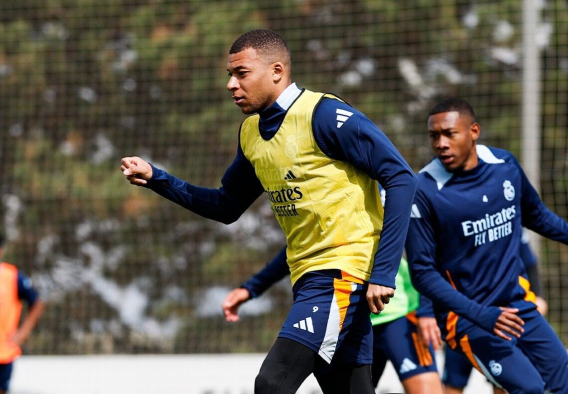 Mbappé durante un entrenamiento