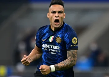 Lautaro Martínez gritando un gol (Inter)