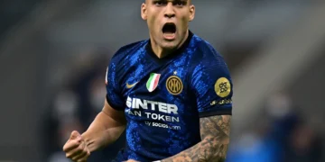 Lautaro Martínez gritando un gol (Inter)
