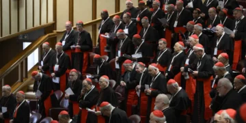 Los cardenales en su último encuentro preparatorio del cónclave/Vatican News