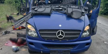 Un dron ruso impacto en el bus/ RRSS Volodimir Zelenski