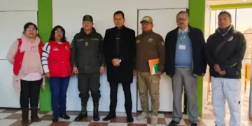 La Fiscalía, la FELCV y la Alcaldía de El Alto rimaron un convenio. FOTO: GAMEA