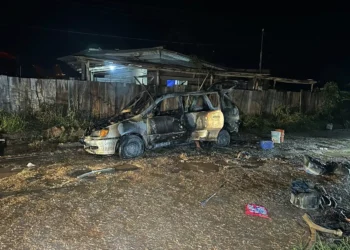Los ocupantes abandonaron el vehículo cuando inició el incendio/TaxiNoticias