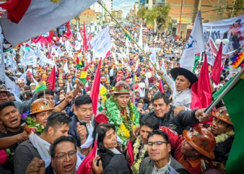 Andrónico Rodríguez, luego de su proclamación en Oruro.