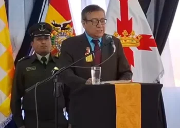 El presidente del TCP, Gonzalo Hurtado, participa de un evento en Sucre.