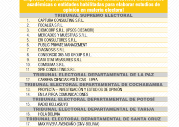 Empresas habilitadas para los estudios de opinión.