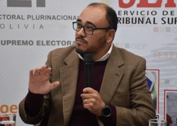 El vocal del TSE, Gustavo Ávila, participa de un evento institucional. Foto: TED Tarija