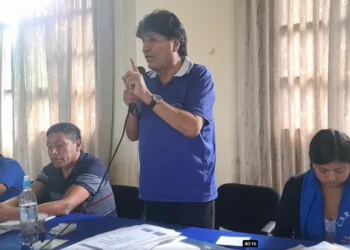 El expresidente Evo Morales participa de un encuentro en el Trópico de Cochabamba.