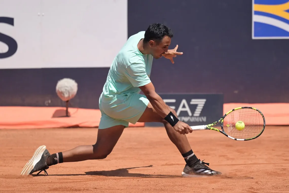 El tenista beniano Hugo Dellien en plena competencia internacional (Hugo Dellien)
