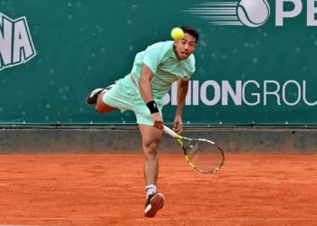 El tenista beniano Hugo Dellien en plena competencia (Hugo Dellien)