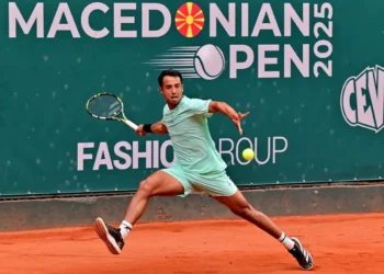 El tenista beniano Hugo Dellien en plena competencia (Hugo Dellien).