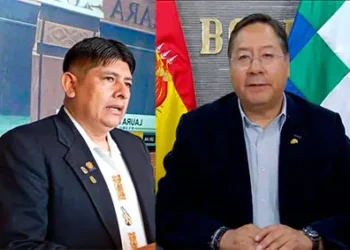 El diputado Rolando Cuellar y el presidente Luis Arce.