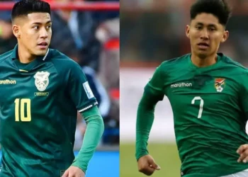 Ramiro Vaca y Miguel Terceros con la casaca boliviana (APG)