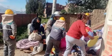 Al menos 12 familias quedaron afectadas por un movimiento de tierra en Valle Metropolitano de La Paz. FOTO: GAMLP