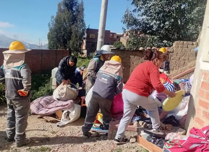 Al menos 12 familias quedaron afectadas por un movimiento de tierra en Valle Metropolitano de La Paz. FOTO: GAMLP