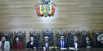 magistrados del TCP en conferencia de prensa este miércoles.
Foto: Captura RRSS