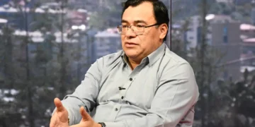 El diputado del MAS Jerges Mercado en Piedra, Papel y Tinta de La Razón. Foto: Oswaldo Aguirre.