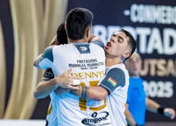 Celebración de la victoria ante Peñarol