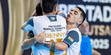 Celebración de la victoria ante Peñarol