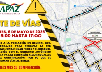 Las rutas que serán cortadas. Foto: Delapaz.