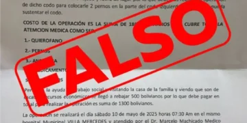 Este documento falso circula en las redes sociales. FOTO: GAMLP
