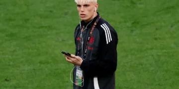 Garnacho en el entrenamiento de Manchester United (FOTO: Manchester United)