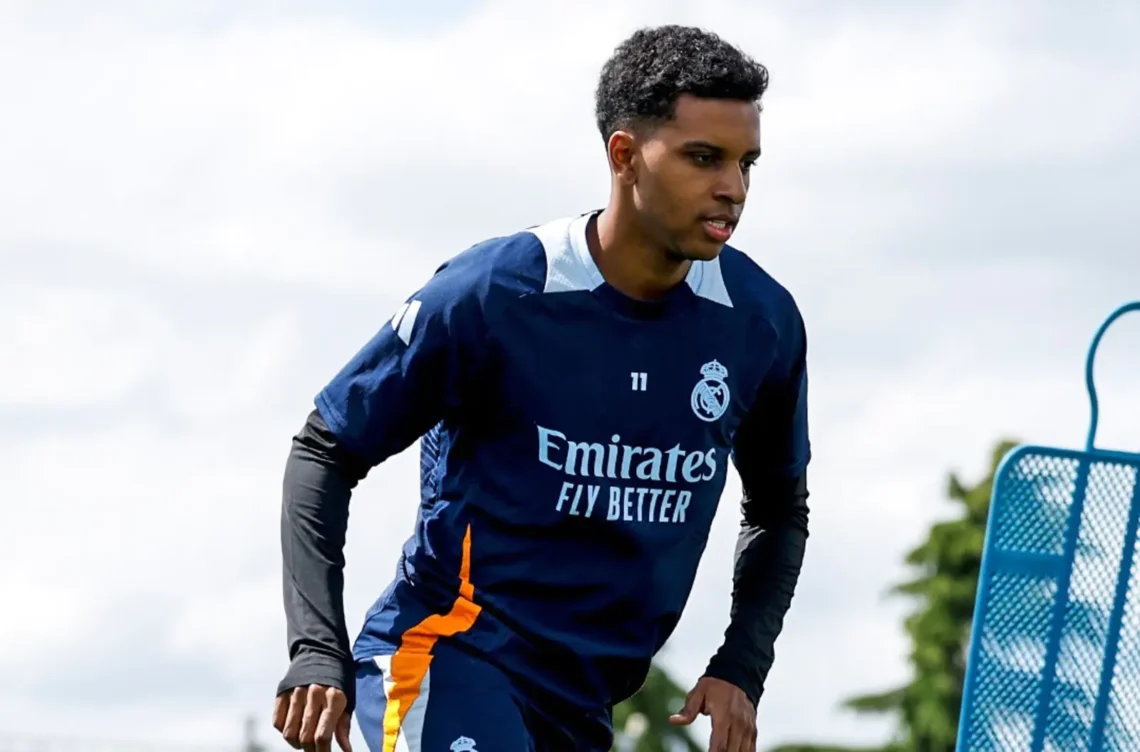 Rodrygo Goes durante un entrenamiento