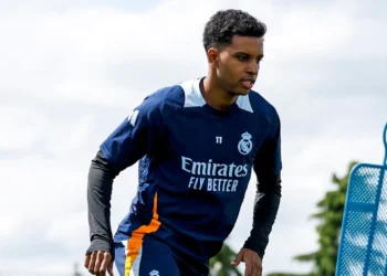Rodrygo Goes durante un entrenamiento