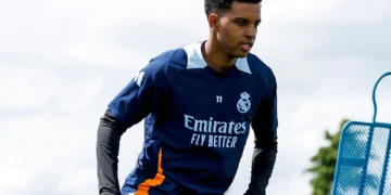 Rodrygo Goes durante un entrenamiento