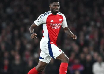 Thomas Partey en un partido de Champions