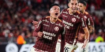Festejo del gol de Universitario de Deportes