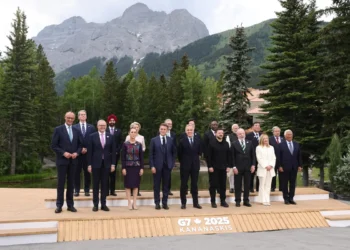 Los miembros del G7 posaron junto a Zelenski/AFP