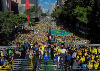 Los seguidores de Bolsonaro coparon la avenida Paulista/AFP