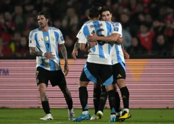 Los argentinos celebran otro triunfo en la etapa eliminatoria (AFP).