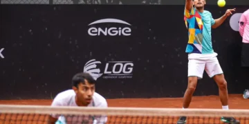 Los tenistas bolivianos Boris Arias y Federico Zeballos en la capital limeña (Challenger de Lima).