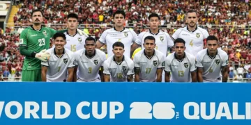Formación titular de la Selección Boliviana en Maturín (FBF).