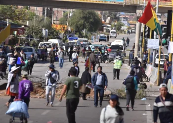 Un punto de bloqueo registrado en Cochabamba. (Foto: APG)