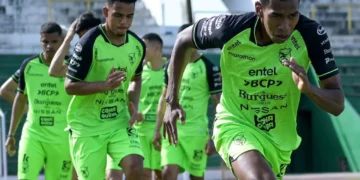 Moisés Paniagua y Diego Medina en pleno entrenamiento (FBF)