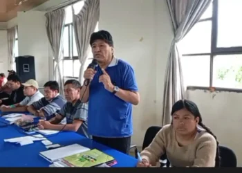 Evo Morales en el ampliado de la Federación del Trópico, este lunes.