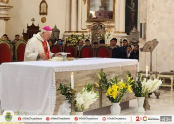 La misa realizada este viernes. Foto: Gobernación de Chuquisaca.