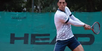 Murkel Dellien en un partido anterior de una competencia pasada.