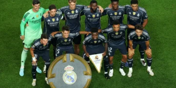La formación titular del Real Madrid (AFP) que juega el Mundial de Clubes.